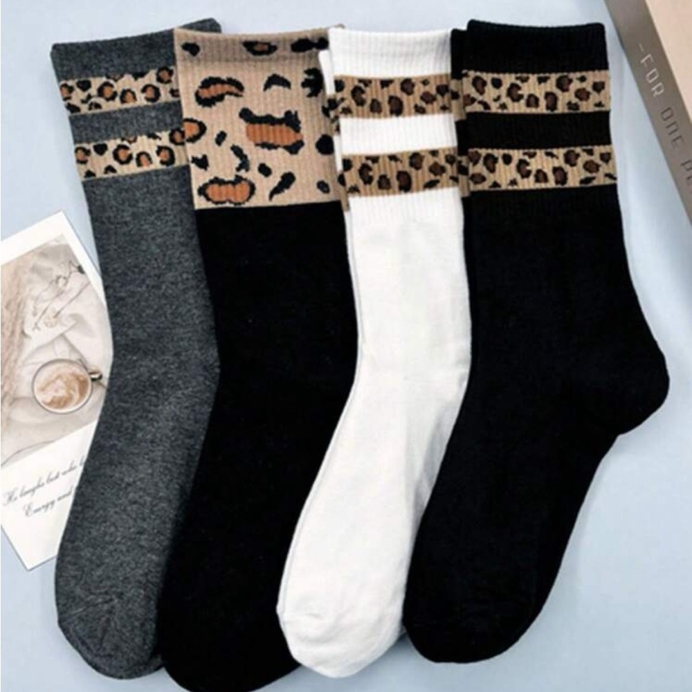 Leopard Print Socks Set